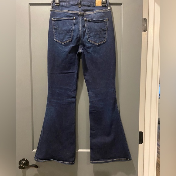 American Eagle Dark Wash super high rise curvy flare - Picture 2 of 5